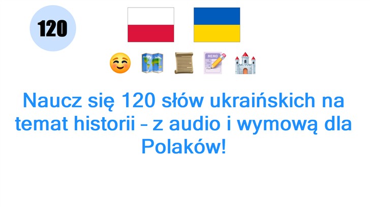 Naucz się 120 słów ukraińskich na temat historii – z audio i wymową dla Polaków!